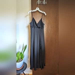 Zara Black Slip Dress with button detail, size XL